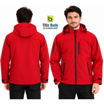 Kırmızı Softshell Mont  