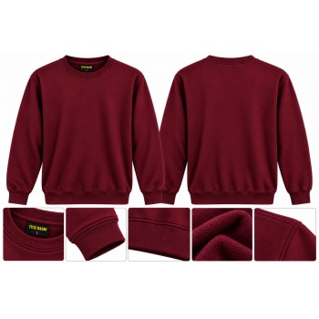 Bordo Sweat Kazak Sıfır Yaka 