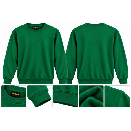 Yeşil Sweat Sıfır Yaka 