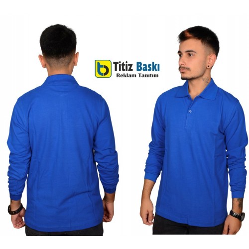 Saks Mavi Uzun Kollu Lacoste Tshirt