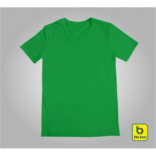 Yeşil V Yaka Tişört
